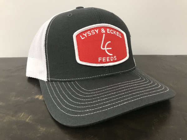 Charcoal/White Red Patch Hat - Richardson 112